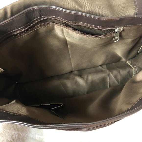 Brown Leather Satchel Messenger Bag - Picture 5 of 14